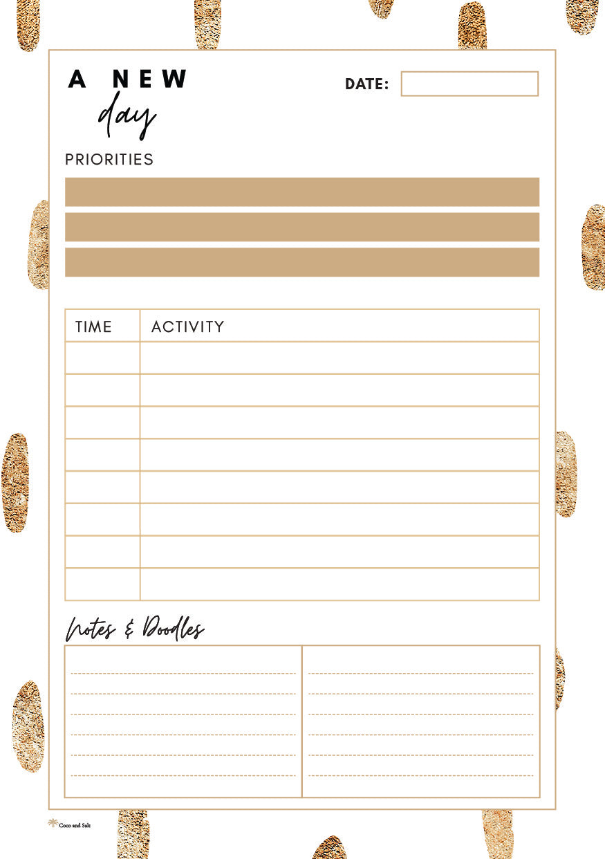 Daily planner gold drops A5