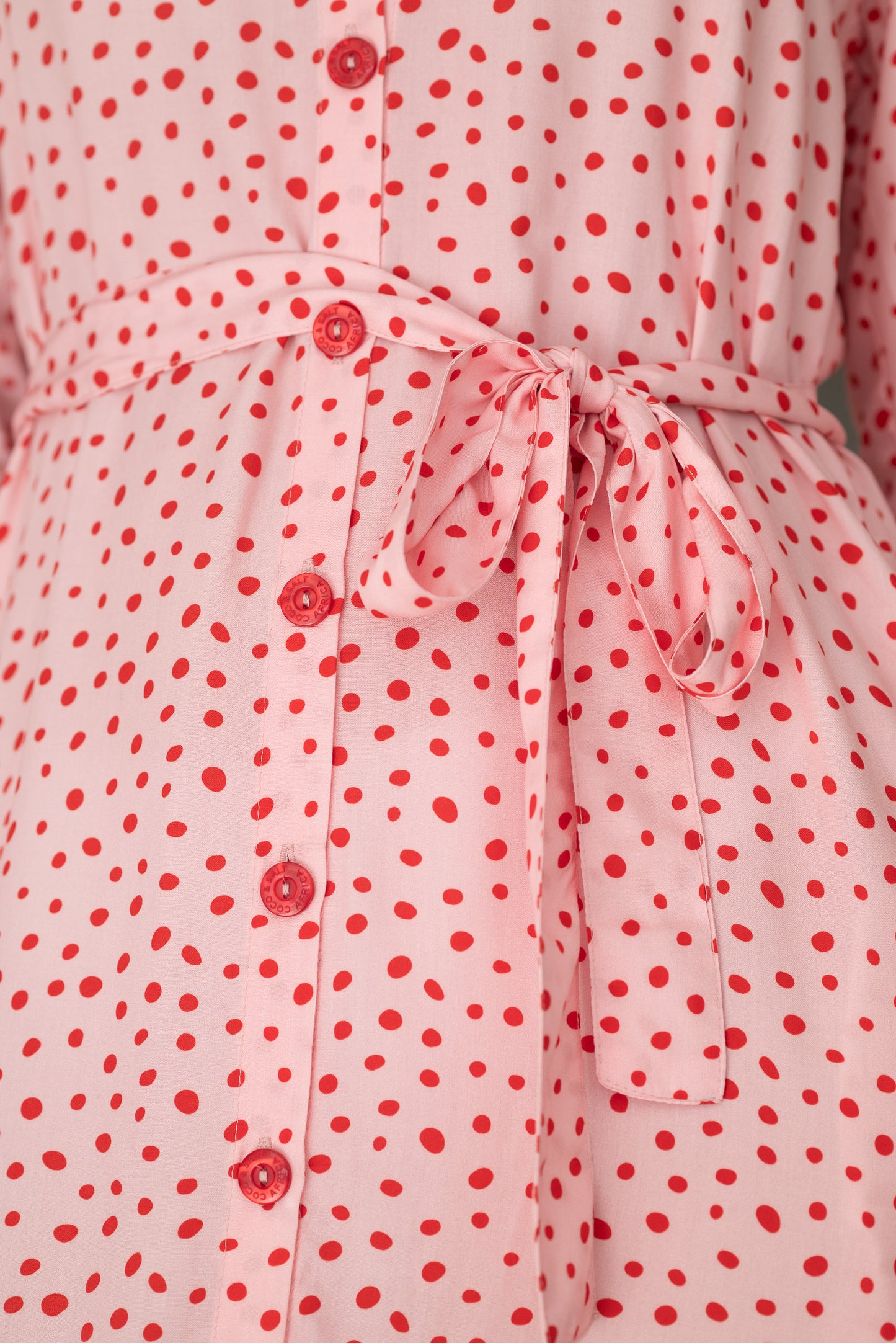 Ella dress - pink red polka