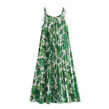 Load image into Gallery viewer, Greenery pleated dress