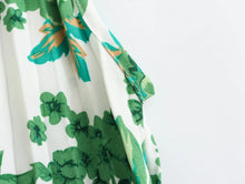 Load image into Gallery viewer, Greenery pleated dress