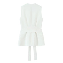 Load image into Gallery viewer, White sleeveless blazer