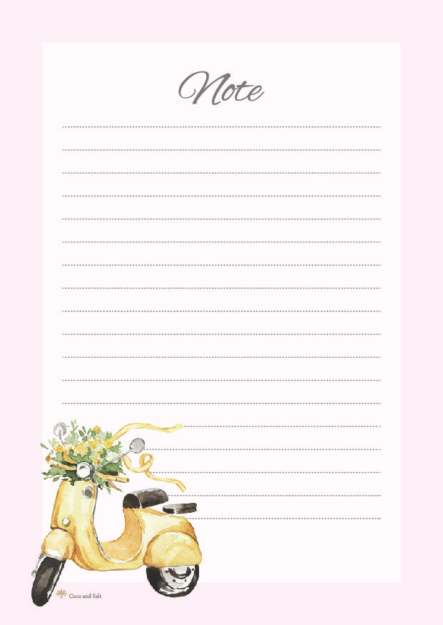 Notes list pink lemonade