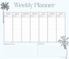 Load image into Gallery viewer, Weekly planner azure palm
