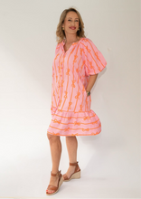 Load image into Gallery viewer, Buttons &amp; bows dress puff sleeve
