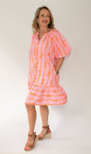 Load image into Gallery viewer, Buttons &amp; bows dress puff sleeve
