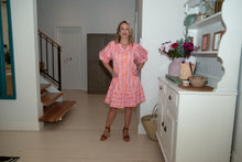 Load image into Gallery viewer, Buttons &amp; bows dress puff sleeve

