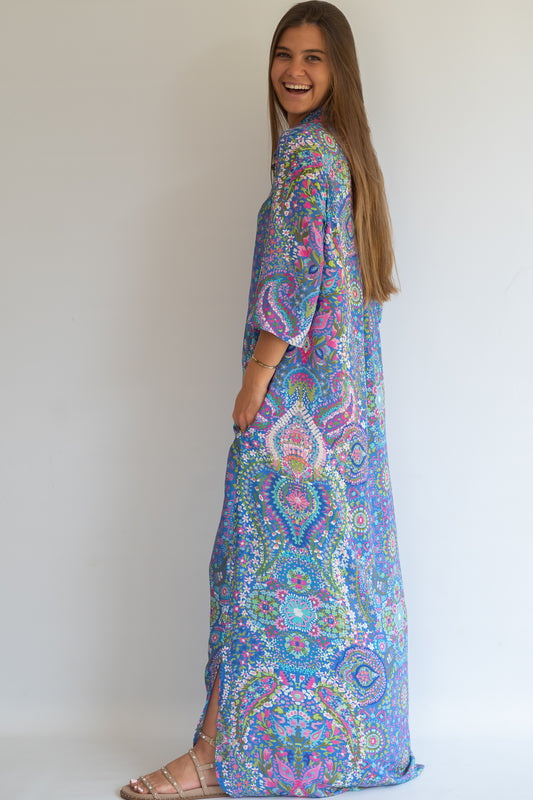Ella dress - paisley blue