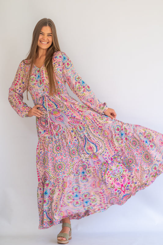 Southern Belle dress - paisley pink