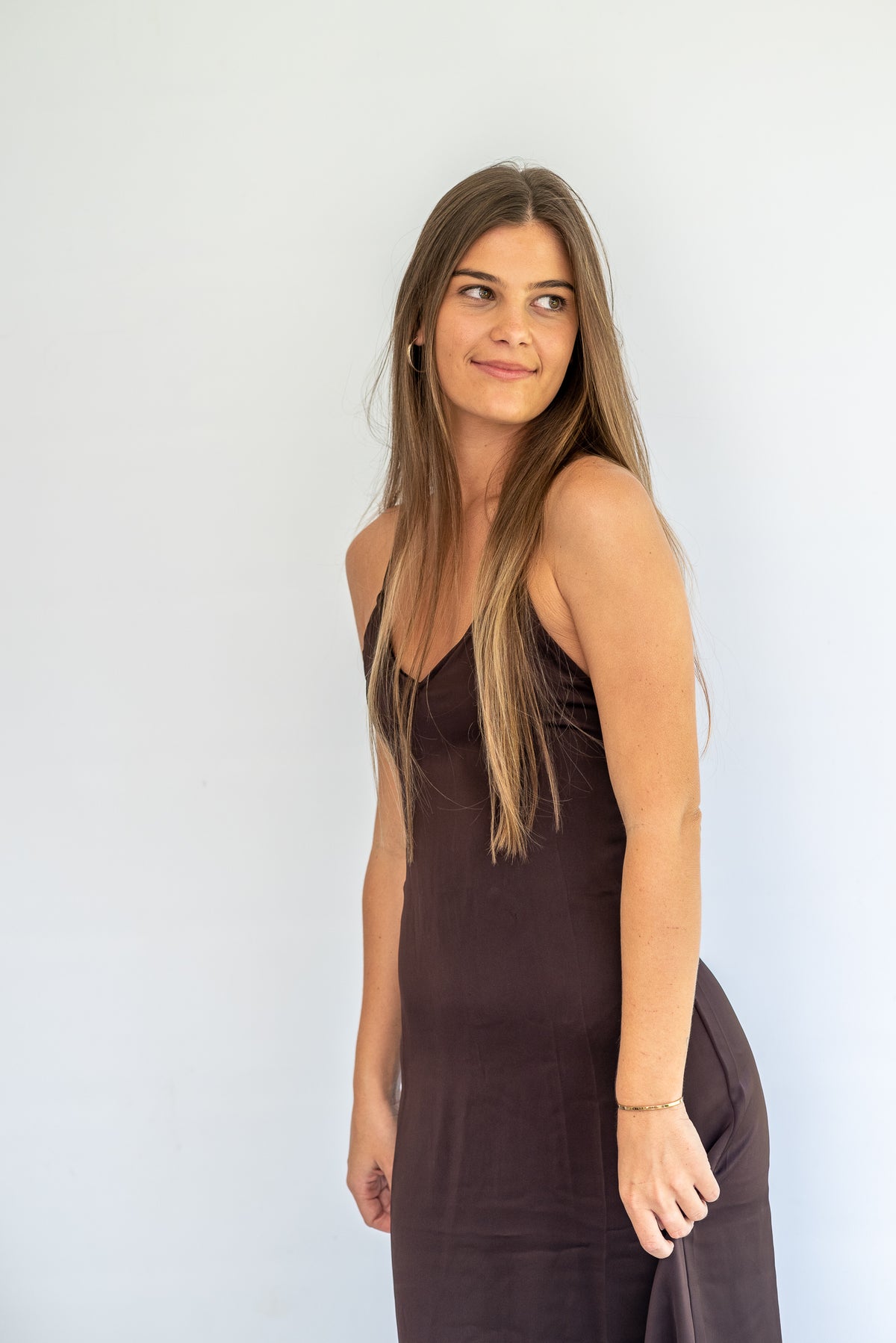 Chocolate satin dress