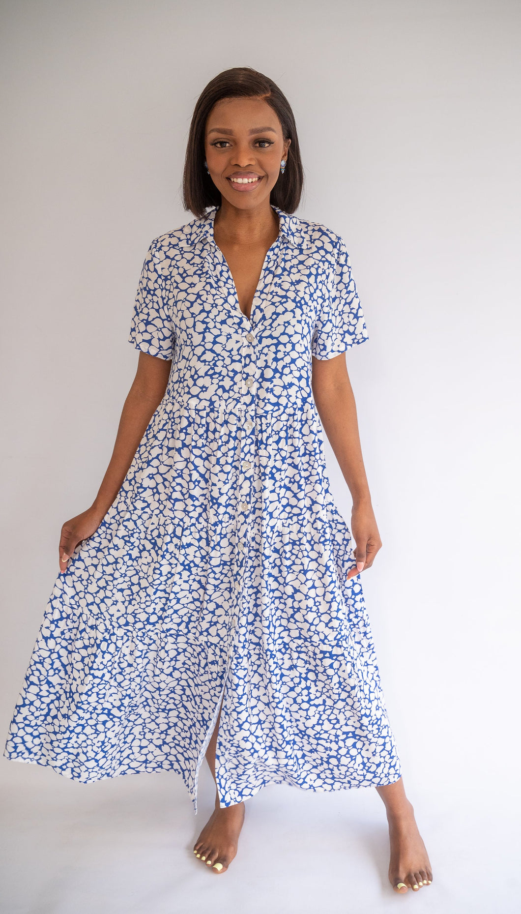Candy dress - ditsy blue