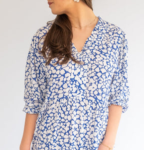 Arya dress - ditsy blue