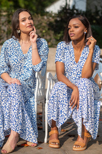 Arya dress - ditsy blue