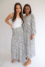Load image into Gallery viewer, Arya wrap skirt - ditsy (black &amp; blue colour)
