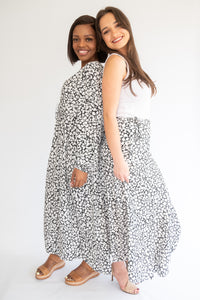 Arya wrap skirt - ditsy (black & blue colour)