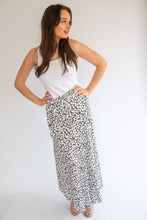 Load image into Gallery viewer, Arya wrap skirt - ditsy (black &amp; blue colour)
