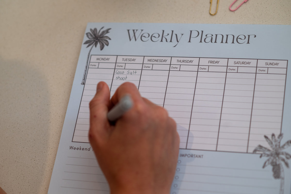 Weekly planner azure palm