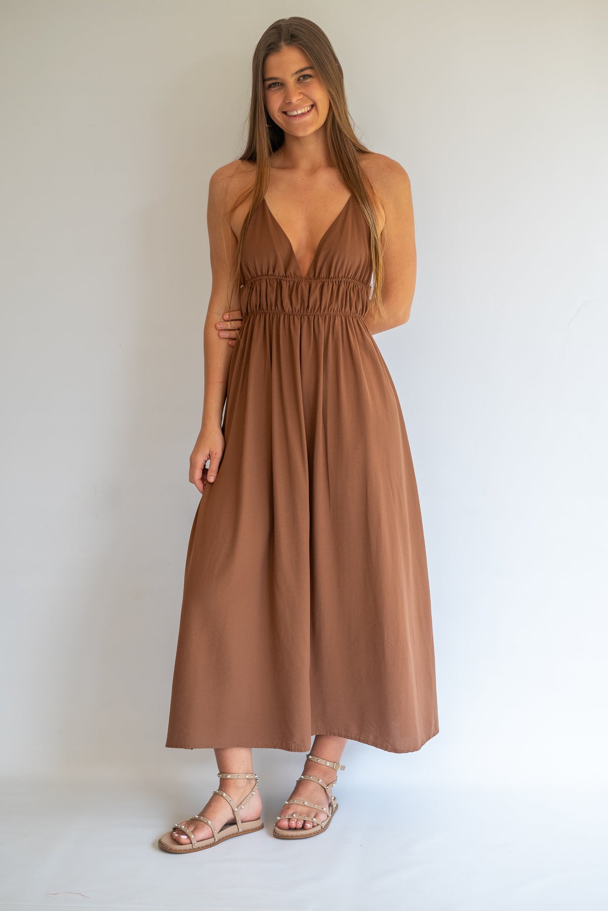 Chocolate strappy dress