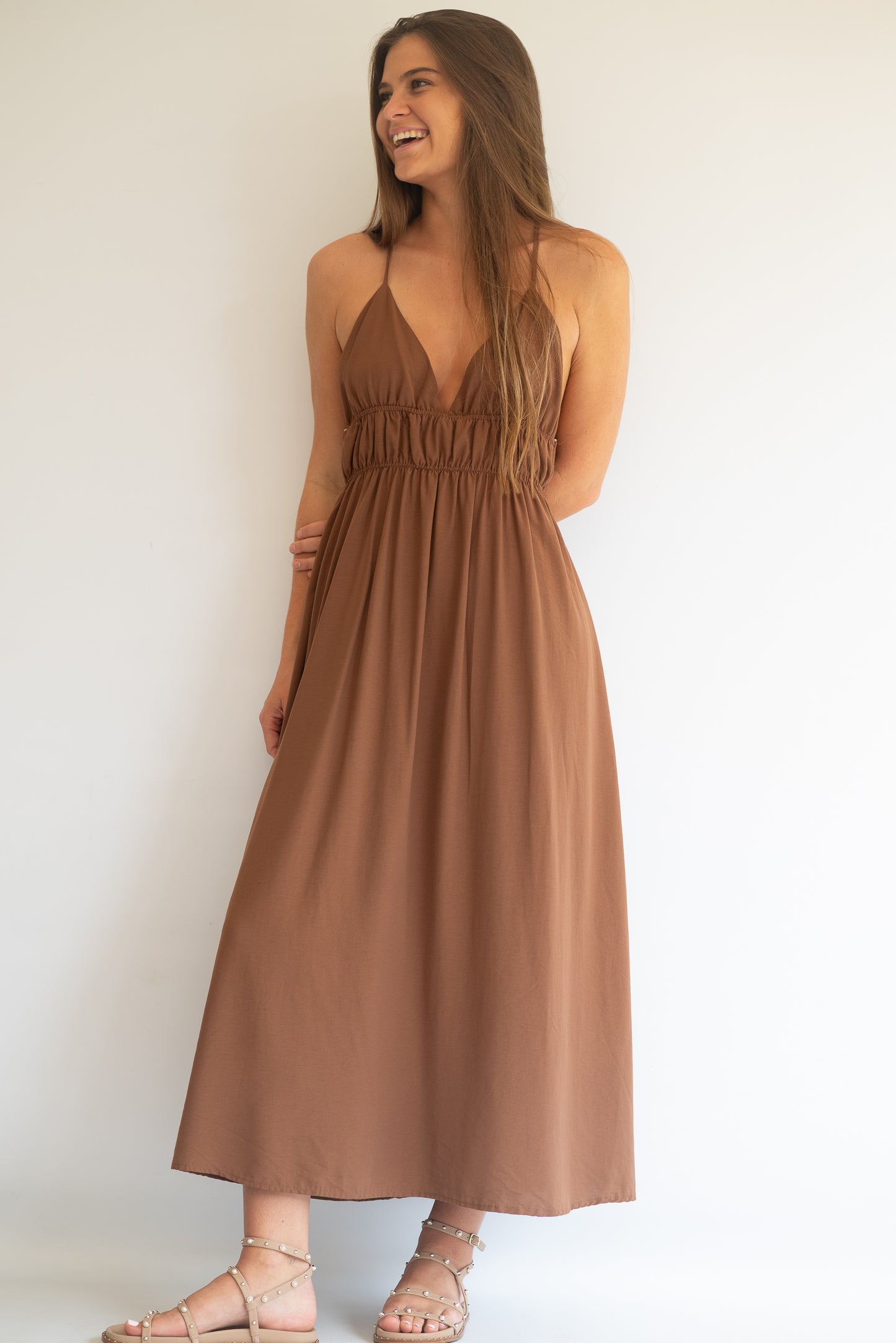 Chocolate strappy dress