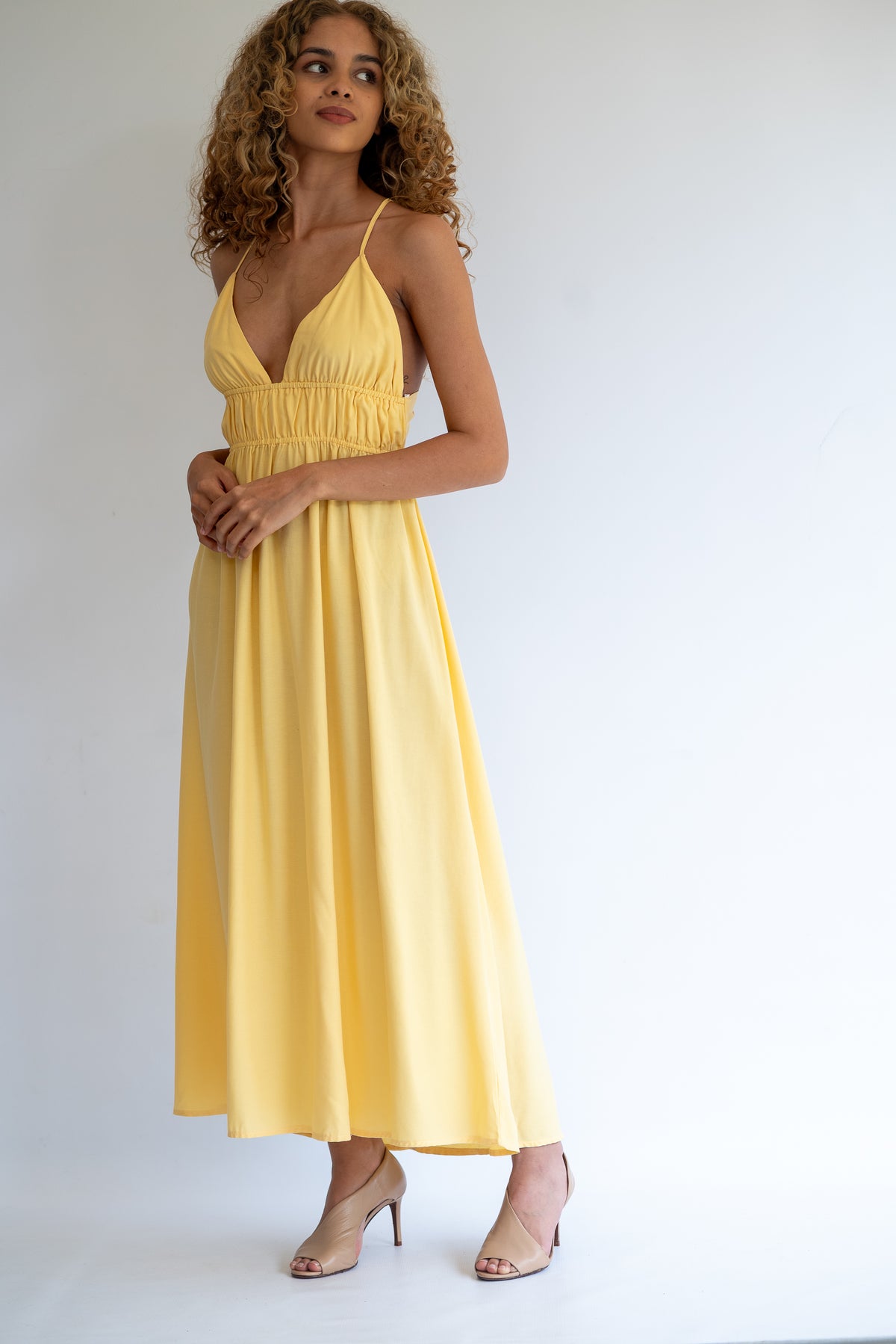 Lemon strappy dress