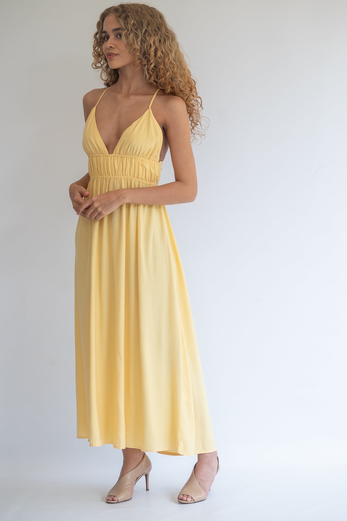 Lemon strappy dress