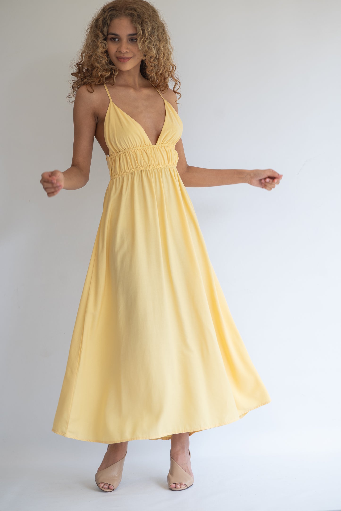 Lemon strappy dress