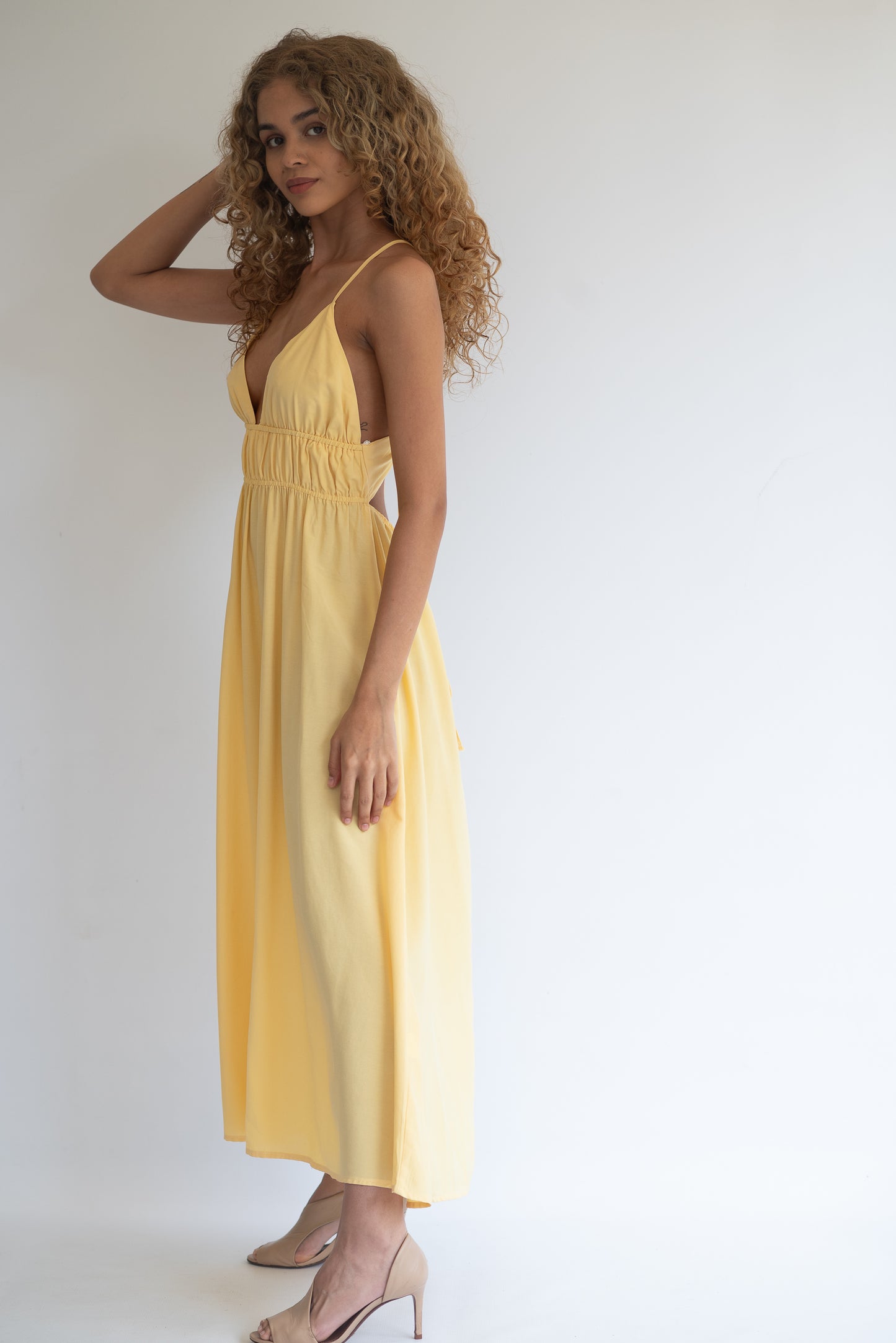 Lemon strappy dress
