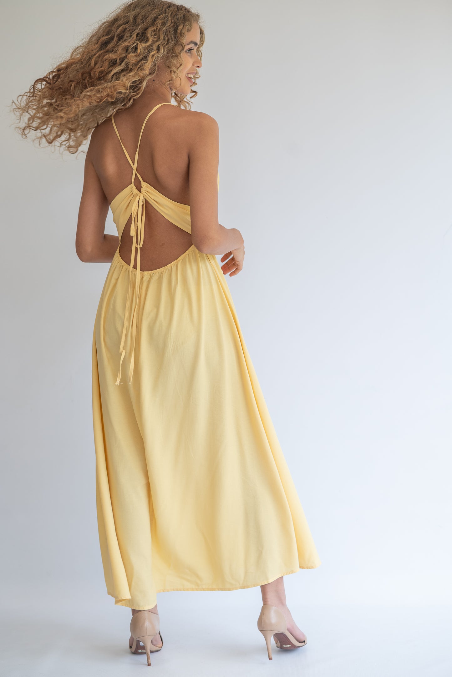 Lemon strappy dress