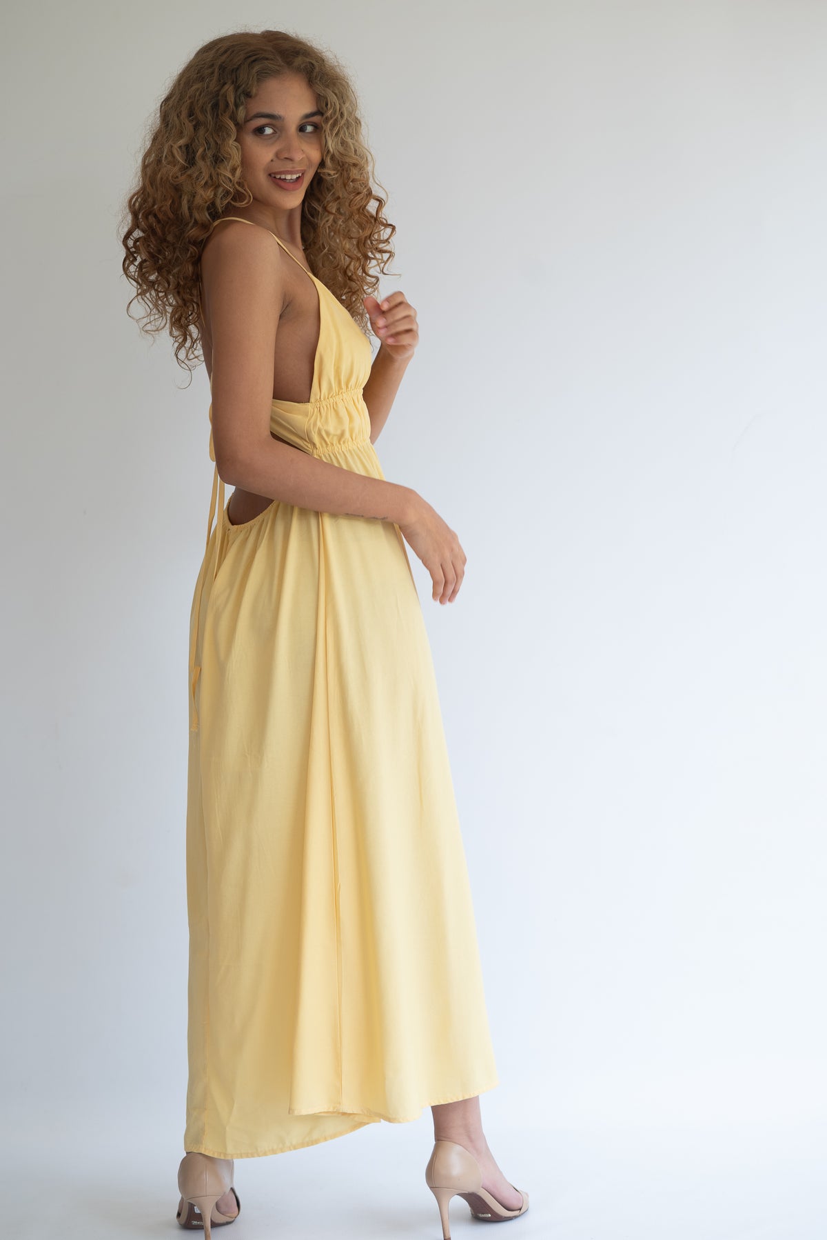 Lemon strappy dress
