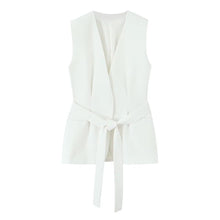 Load image into Gallery viewer, White sleeveless blazer
