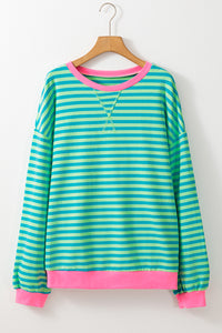 Blue lagoon striped top