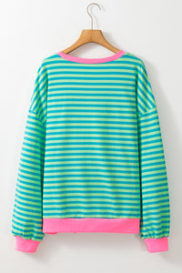 Blue lagoon striped top