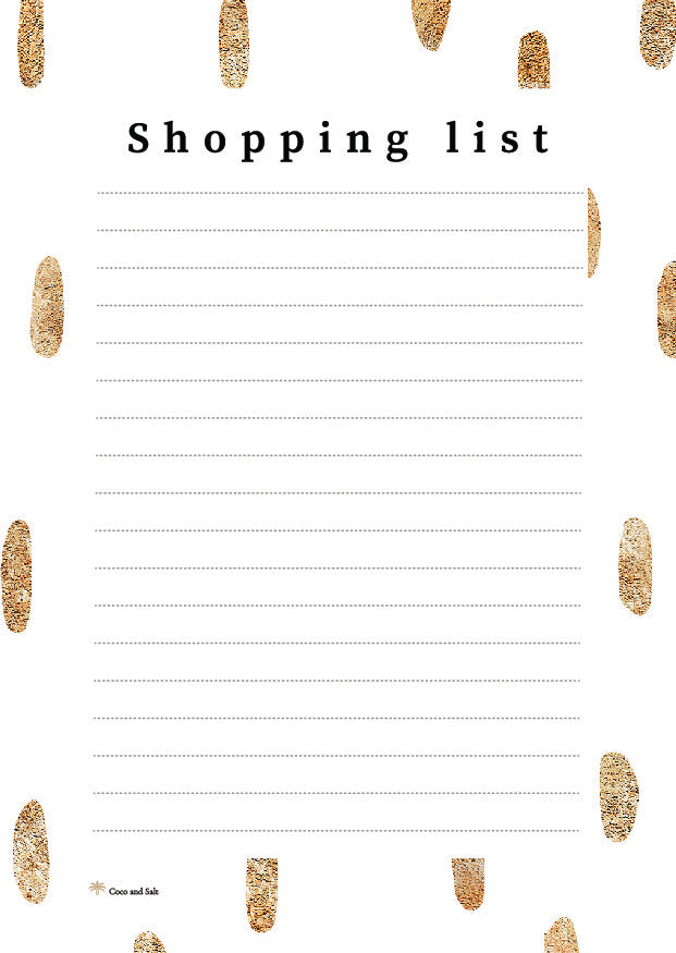 Shopping list gold drop