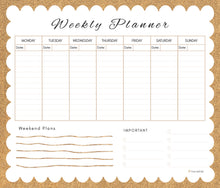 Load image into Gallery viewer, Weekly planner gold scallop
