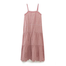 Load image into Gallery viewer, Mila anglaise dusty pink strappy dress
